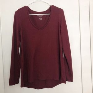 American Eagle Maroon Long Sleeve Tee